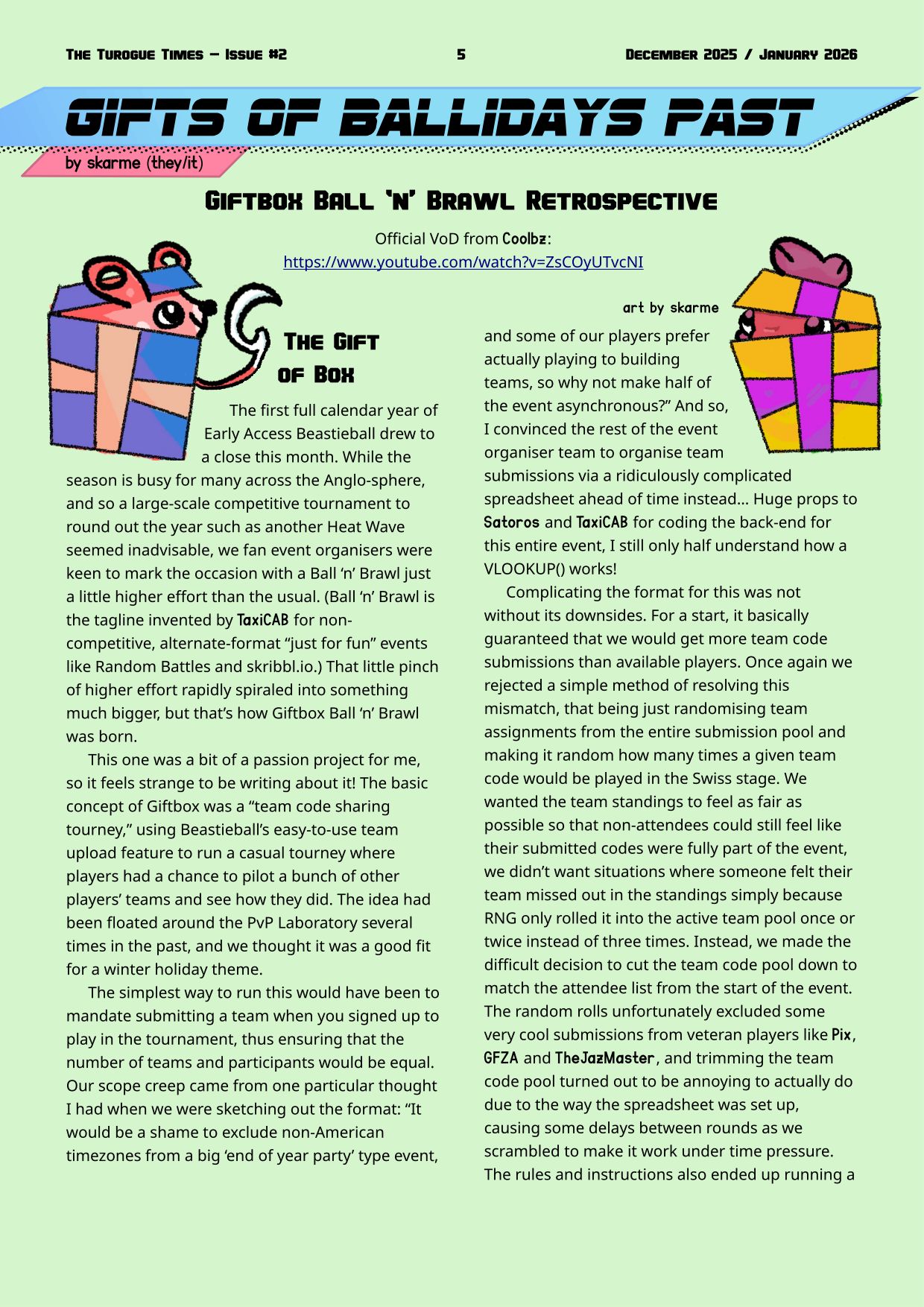 Page 5. Giftbox Ball 'n' Brawl retrospective